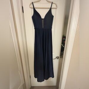 Navy Blue Sz 2 A-Line Prom/ Pageant Gown